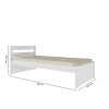 Cama 1 plaza - Unique Blanca