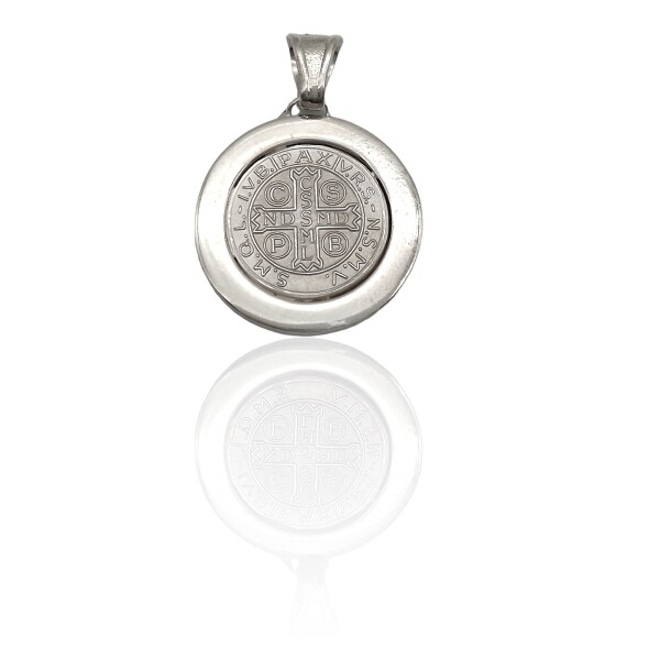 Dije Medalla San Benito-Plata 925-Sin piedra-CP3137 Sinpiedra