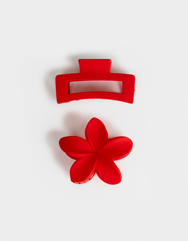 Broches Sets Hawaianas Set De Broches Combinados - Rojo Medio