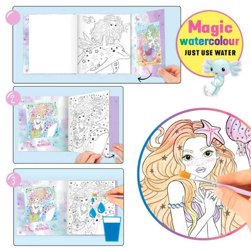 Libro de acuarelas Magic Mermaid Top Model Libro de acuarelas Magic Mermaid Top Model