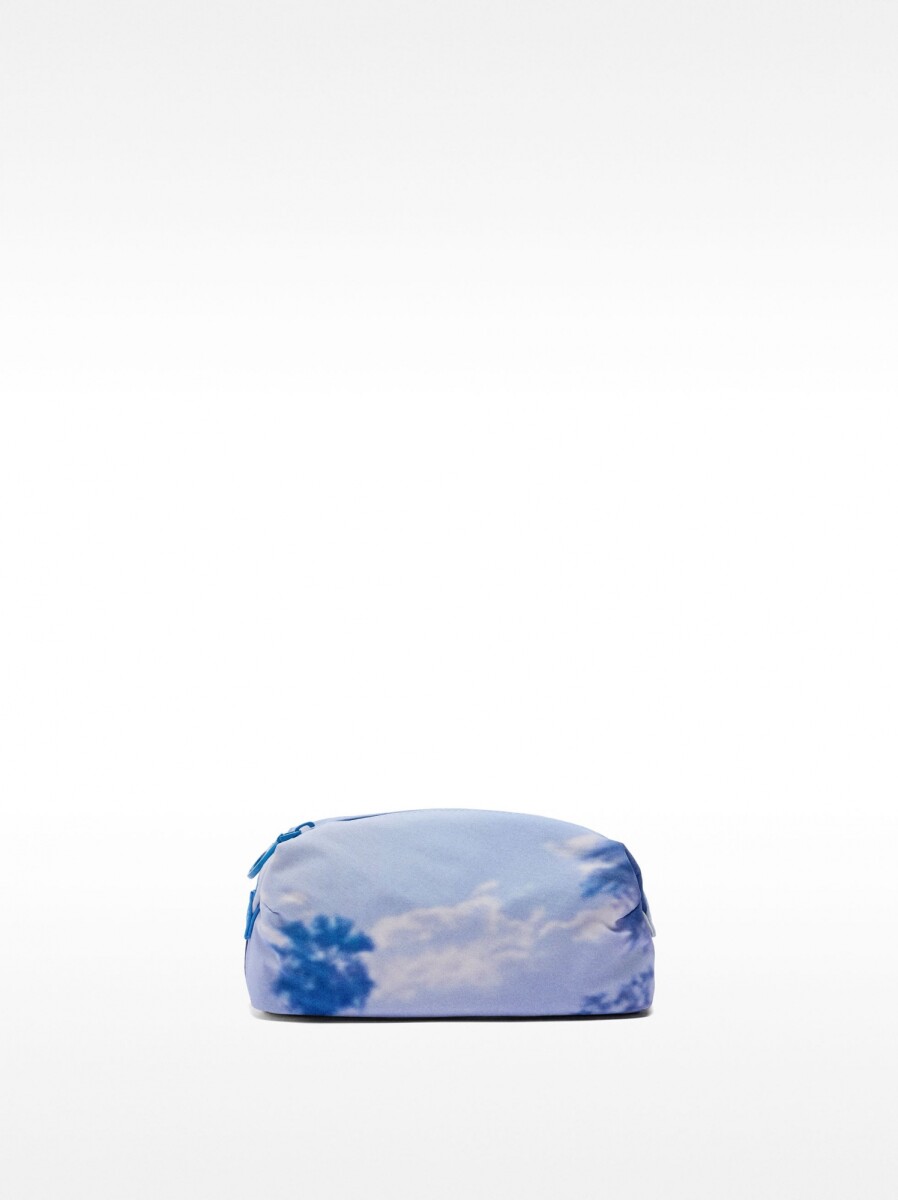 Neceser De Nylon Estampado - azul 