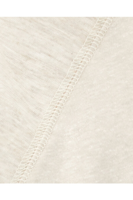 Remera henley de algodón, mangas raglán, crema. Talles 6-14 Sin color