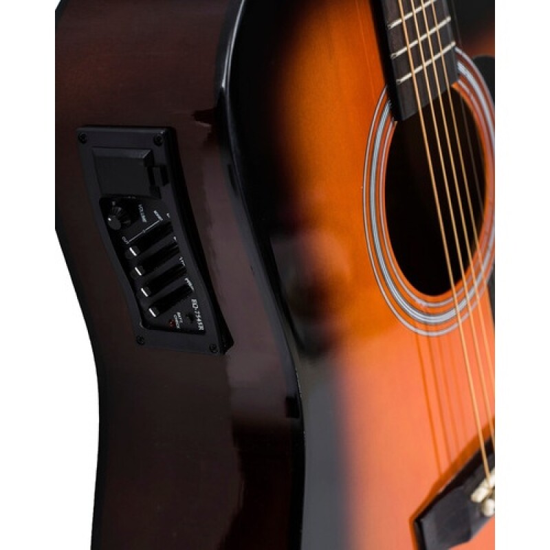 Guitarra Electroacústica Memphis 964 con ecualizador de 4 bandas y cuerdas de acero Sunburst