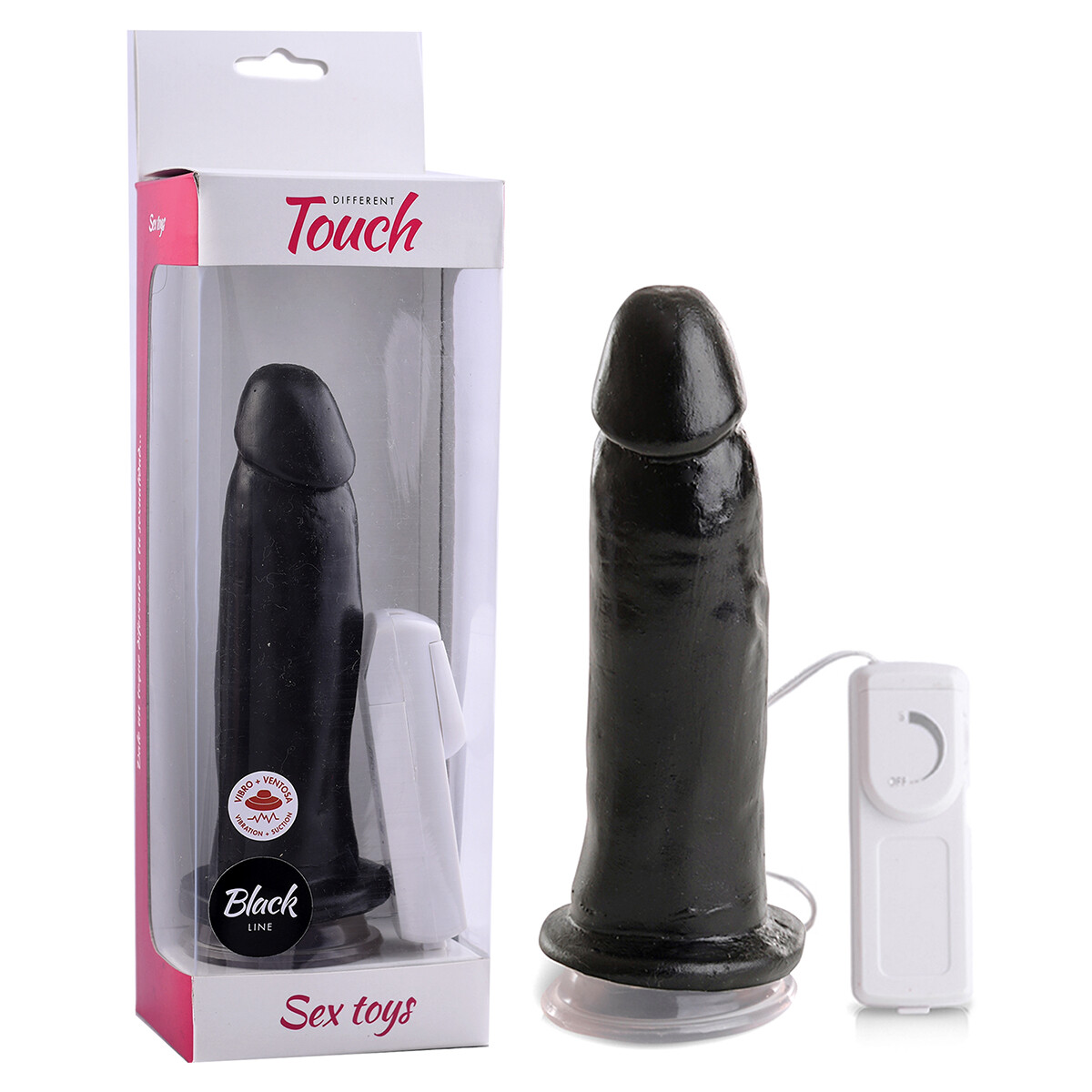 Vibrador Normal Con Ventosa - Negro 