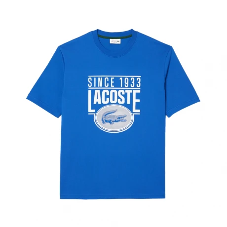 CAMISETA LACOSTE LOOSE FIT COTTON JERSEY PRINT AZUL