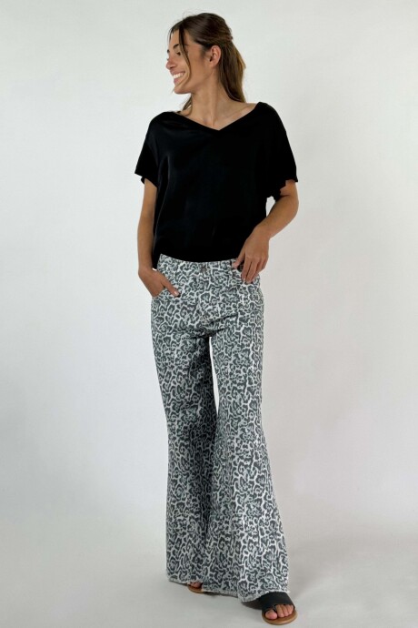 PANTALON JEAN ROMEO PRINT Gris