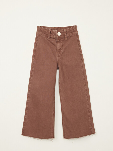 Pantalón jean ancho Marrón