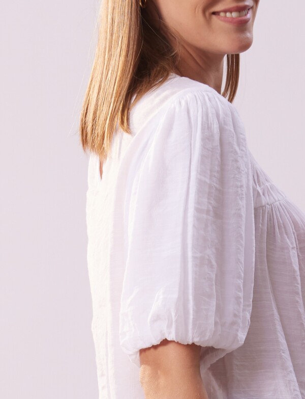 Blusa Frunces BLANCO