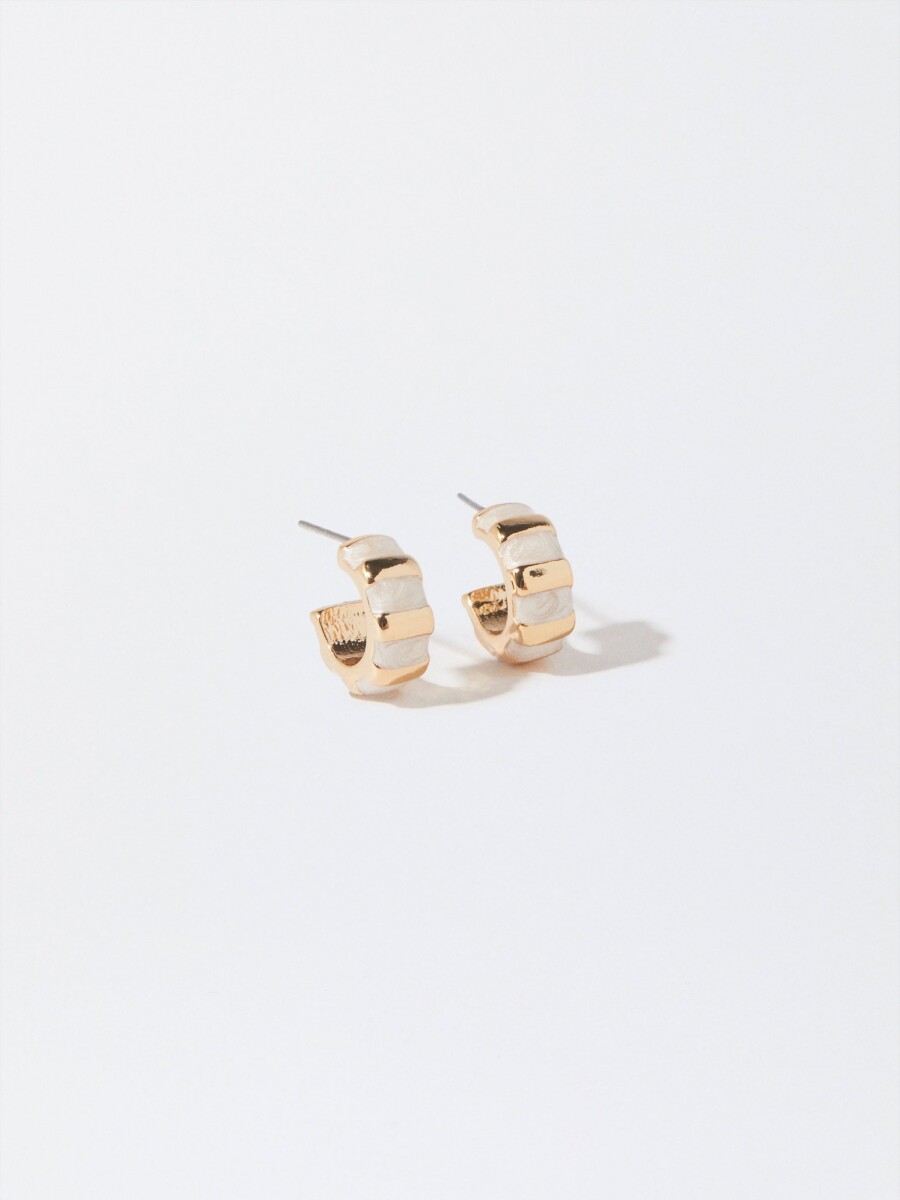 Aros De Esmalte beige