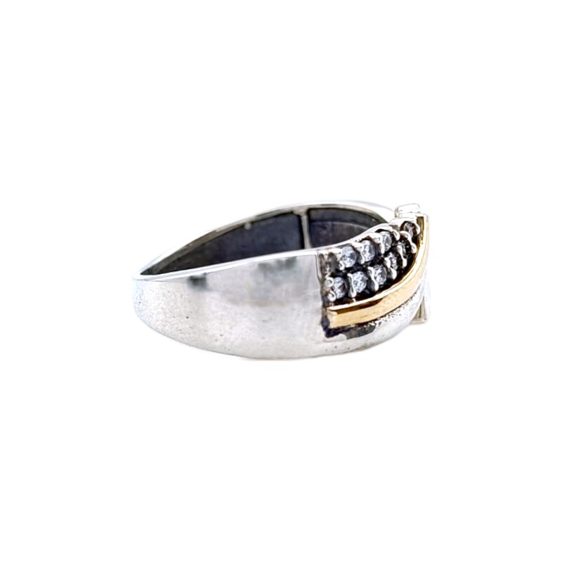 Anillo Amsterdam-Plata y Oro-Piedra Zirconia-AN5210 conpiedra