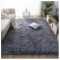 Alfombra Tapete Shaggy Peluda 150 X 200cm Pelo Alto Gris Claro