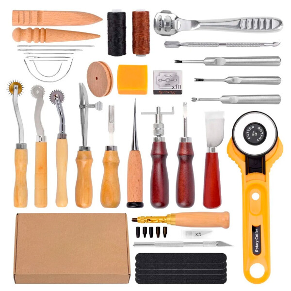 Kit Herramientas de Artesanía de Cuero Punch 57 Piezas Kit Herramientas de Artesanía de Cuero Punch 57 Piezas