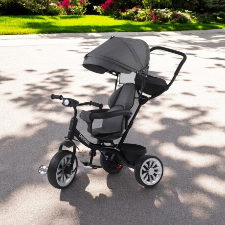 Triciclo 3 en 1 con techo Bebesit giratorio 360Â° Gris