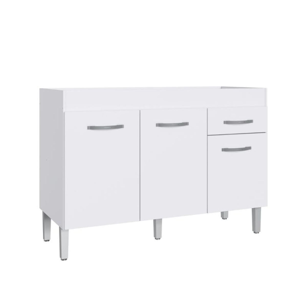 ARMARIO BAJO MESADA 1.20 3 PUERTAS - 1 CAJON - BLANCO 