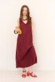 VESTIDO LINO VIVI BURDEOS