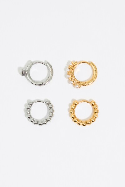 SET 4 PENDIENTES ARO Oro