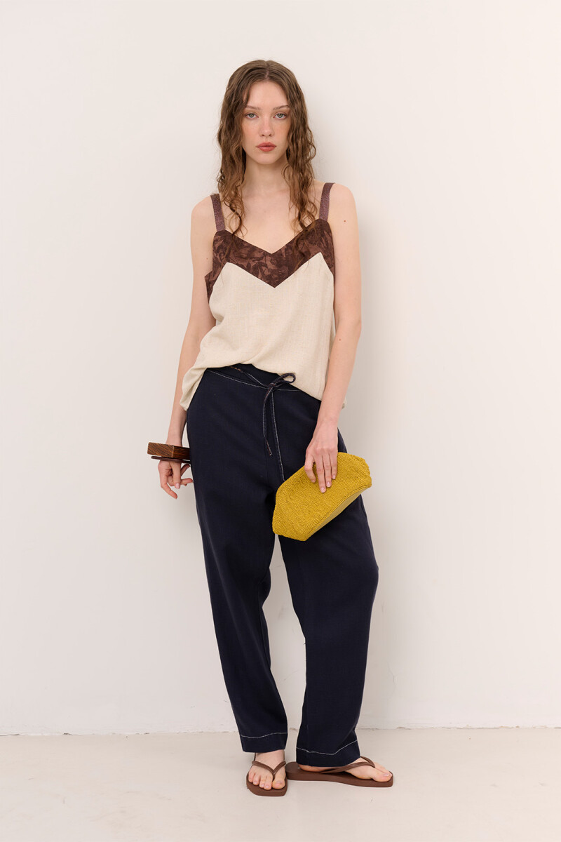 PANTALON LINO NET AZUL