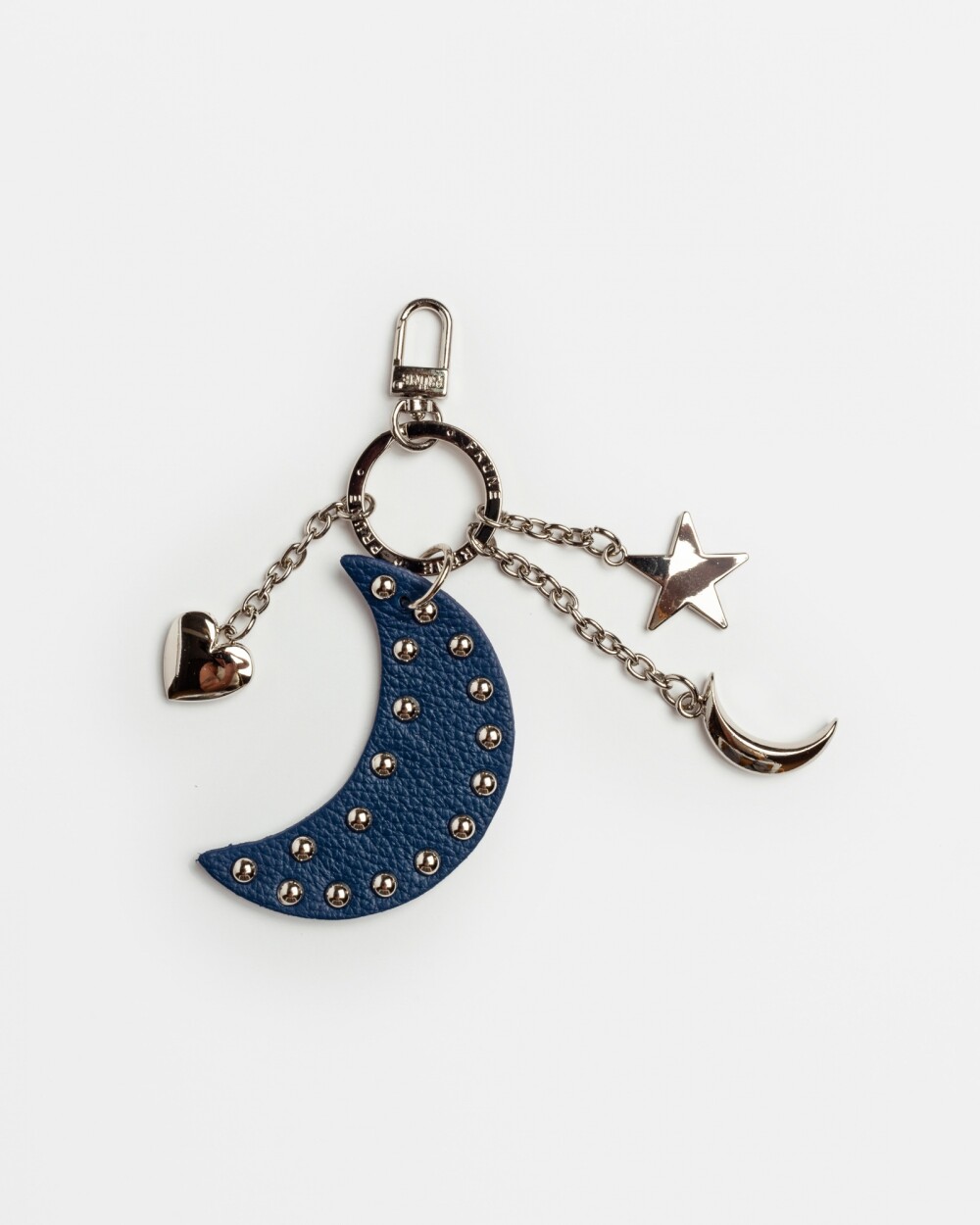 Llavero Starry Night En Cuero Graneado Azul
