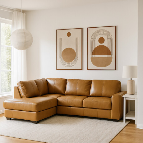 Rinconera Colorado - Cuero Básico - Chaise izquierdo Camel - (Preventa)