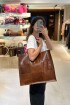 Leather Tote Bag Camel