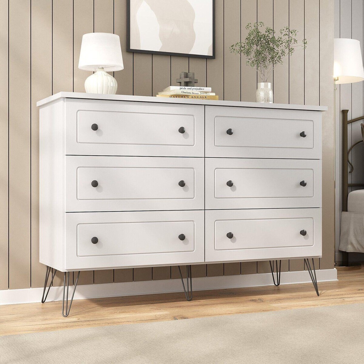 Cómoda Americana PLUS - 6 cajones - Blanco 