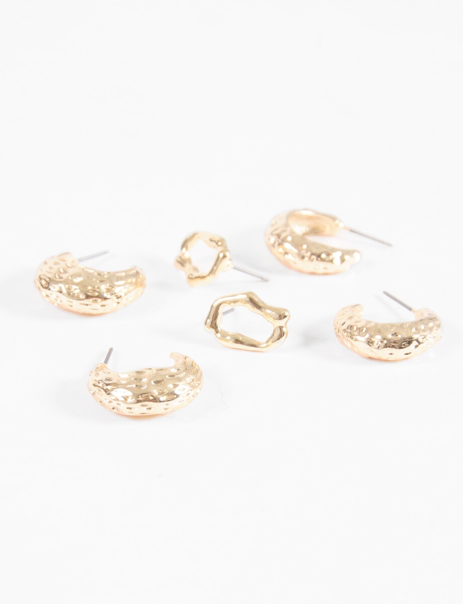 Set de aros labrados - dorado 