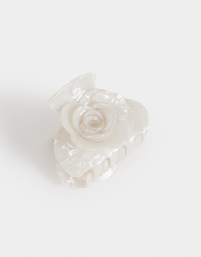 Broche Con flores Broche Acrílico Flor - Blanco Crudo