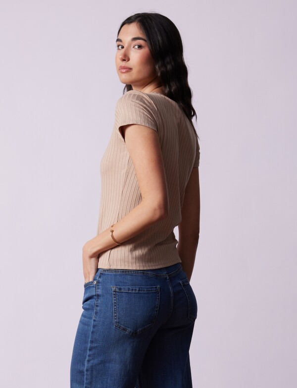 Remera Ribs BEIGE