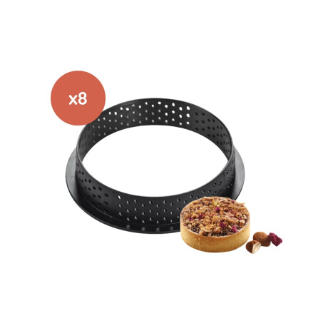 Molde para tarta microperforado redondo, 8 unidades. De termoplástico 70 mm Silikomart Molde para tarta microperforado redondo, 8 unidades. De termoplástico 70 mm Silikomart
