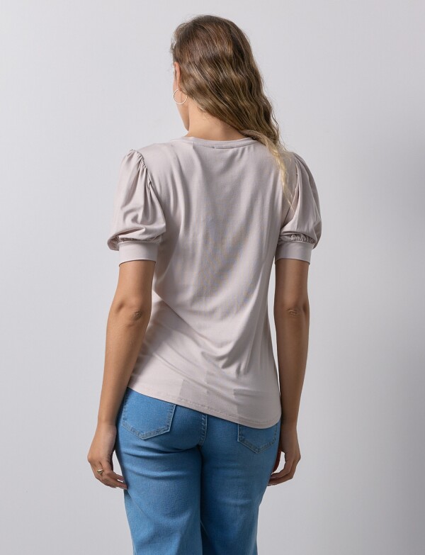 Remera Manga Balloon BEIGE CLARO