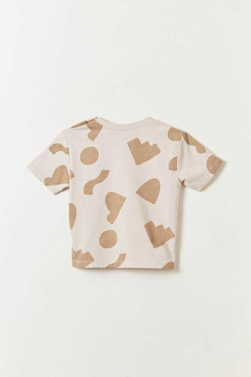 Remera oversize estampa Formas Gris Claro