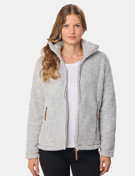 CAMPERA TEJIDA DE SHERPA Gris