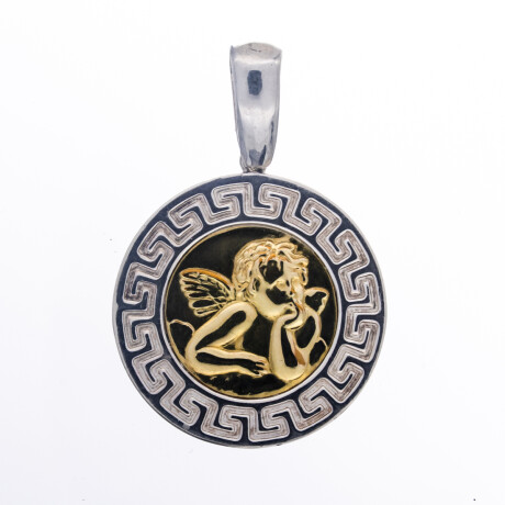 Medalla religiosa de plata 925 y double en oro 18 ktes, ANGEL SAN RAFAEL. Medalla religiosa de plata 925 y double en oro 18 ktes, ANGEL SAN RAFAEL.