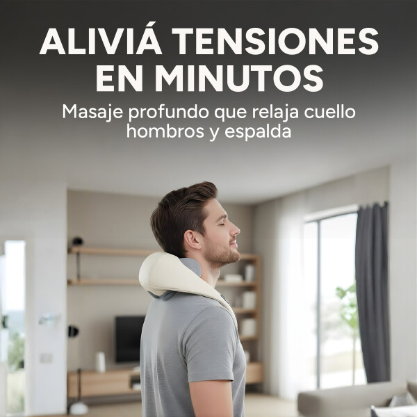 Masajeador Cervical Cuello Espalda Hombros 3 Modos 2 Niveles Color Blanco