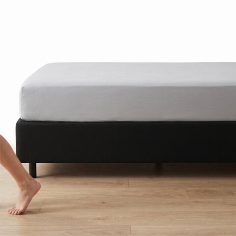 Base Box Sommier Tapizada Negra para Colchón 1 PLAZA Y MEDIA 110 x 188 x 35 cm