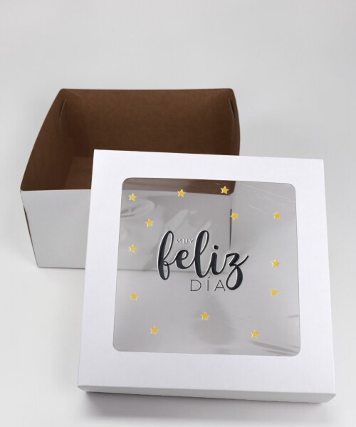 Caja flexi 20x20x9,5. c/visor impreso - diseño surtidos Caja flexi 20x20x9,5. c/visor impreso - diseño surtidos