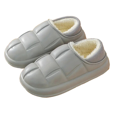 Pantufla Gomón Antideslizante Invierno Unisex Gris