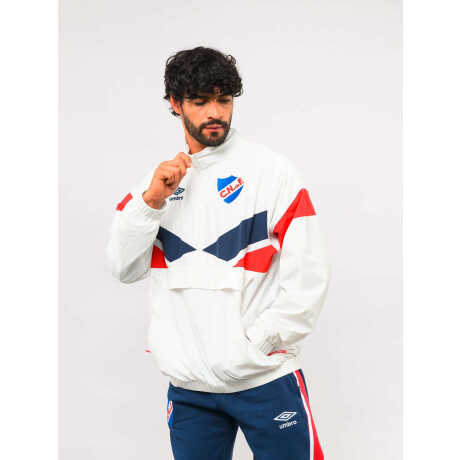Campera Buzo Medio Cierre Frostbite de Hombre Blanco