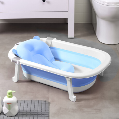 Bañito Bebé Plegable + Colchon Baby Splash Celeste