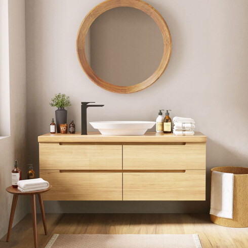GRIFERIA LAVATORIO ALTO MONOCOMANDO BRILLO NEGRO LINEA SAUCO NEGRO