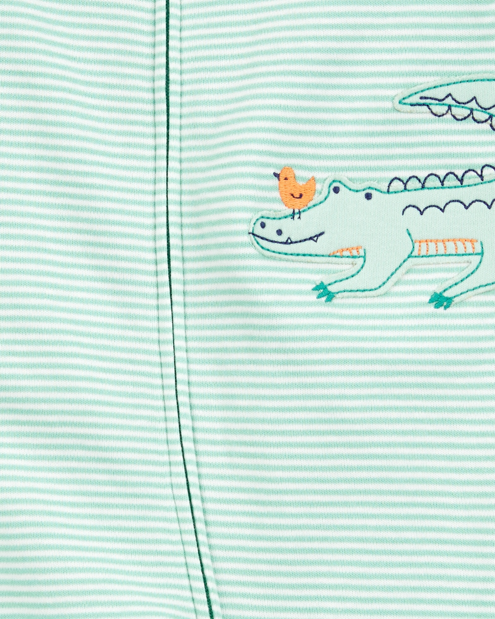 Pijama una pieza de algodón, con pie, estampa caimán Sin color