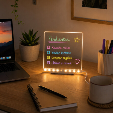 Pizarra acrílica LED para dibujar 20x20cm Sc