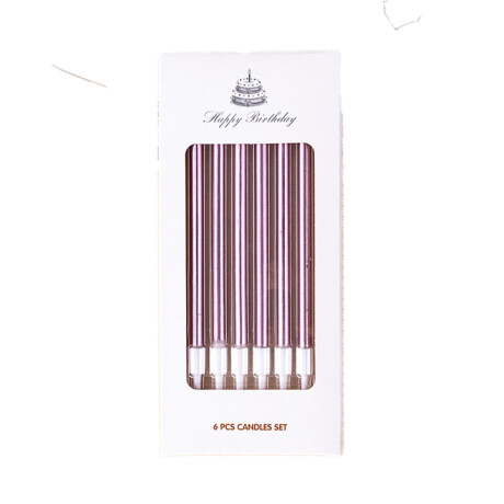 Velita Metal recta 10 cm x 6 Rosadas