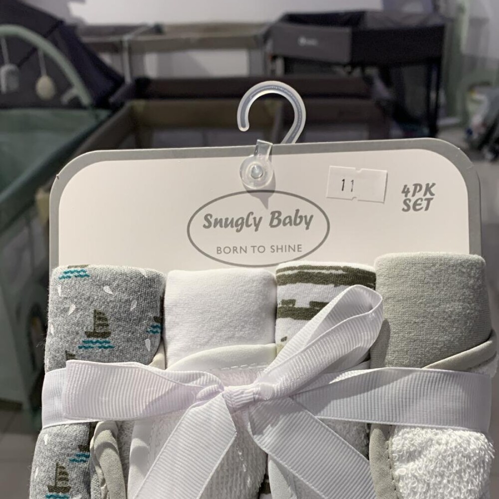 Babitas SNUGLE pack x4 toalla gris