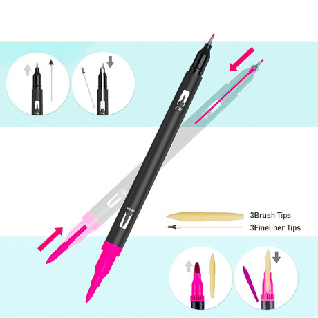 Set X72 Marcadores De Doble Punta Surtidos C/ Estuche Var004002