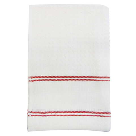 Repasador cocina Dohler hilo 40 x 60 cm Blanco Rojo