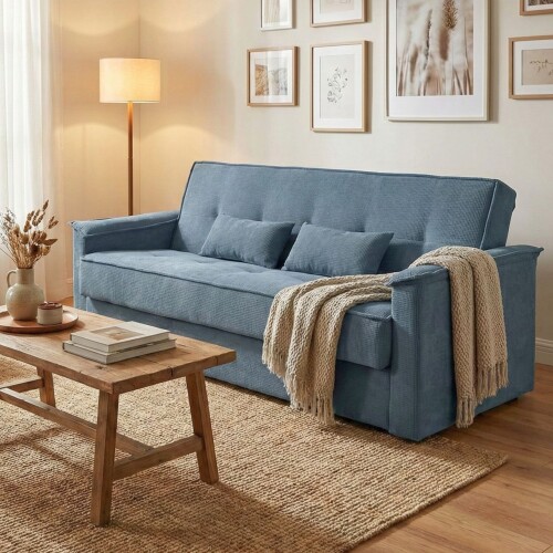 Sofá Cama Daniela - 3 Cuerpos Azul