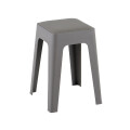 Banquito De Polipropileno Y Ecocuero Apilable Gris