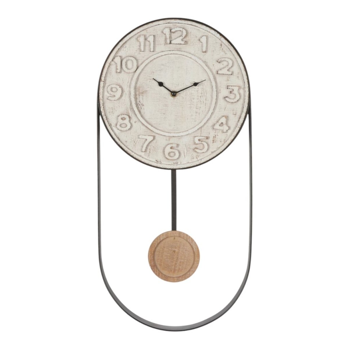 RELOJ DE PARED HIERRO D29.5X60X5CM CON PÉNDULO 