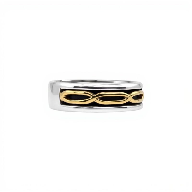 Anillo Union Infinita - Plata y Oro- Sin Piedra-AN5971 sinpiedra